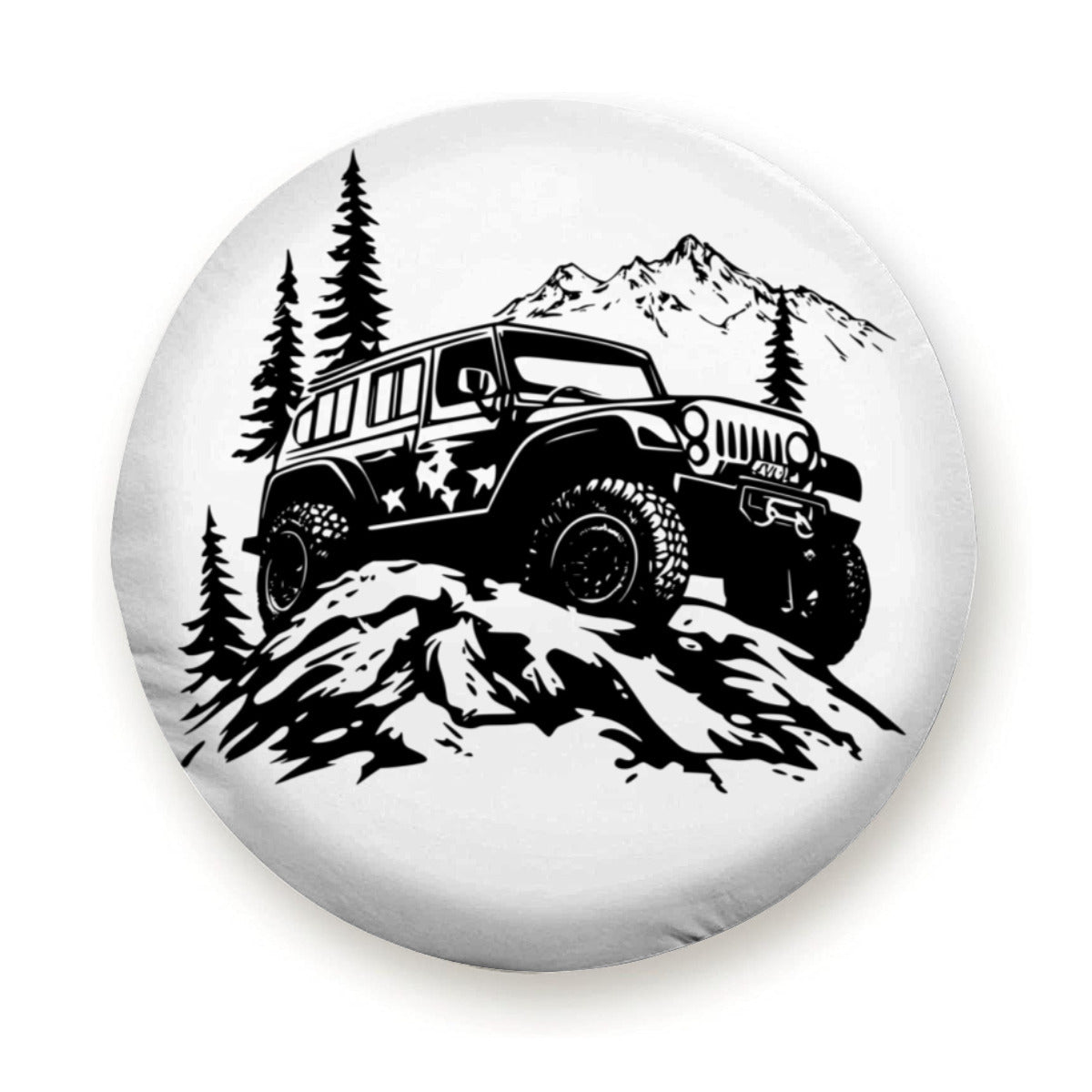 Jeep Mountains- Tire Cover (Outdoor, Off Road)