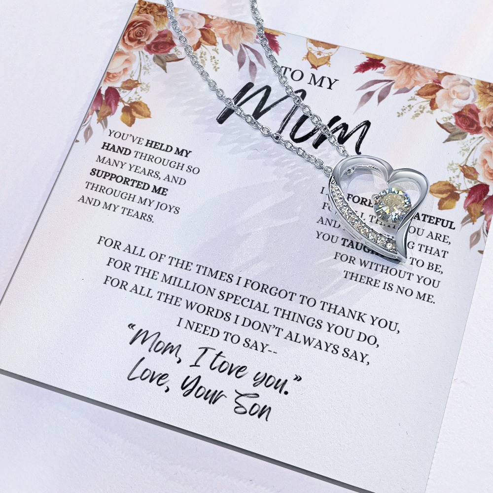 To My Mom- You've Held My Hand From Son Necklace ( Mother's Day, Birthday , Christmas Present/Gift)