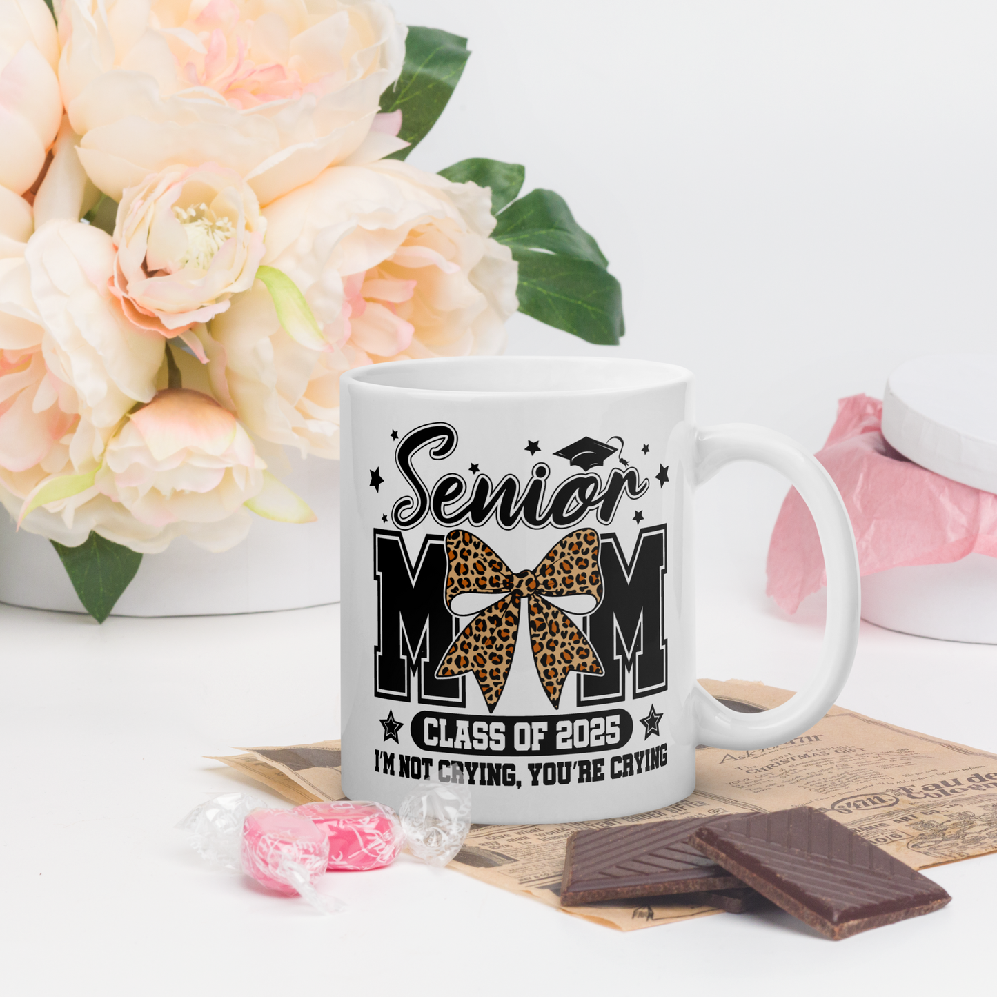 2025 Graduation Mom Mug- Coffee Cup, Mothers Day White glossy mug