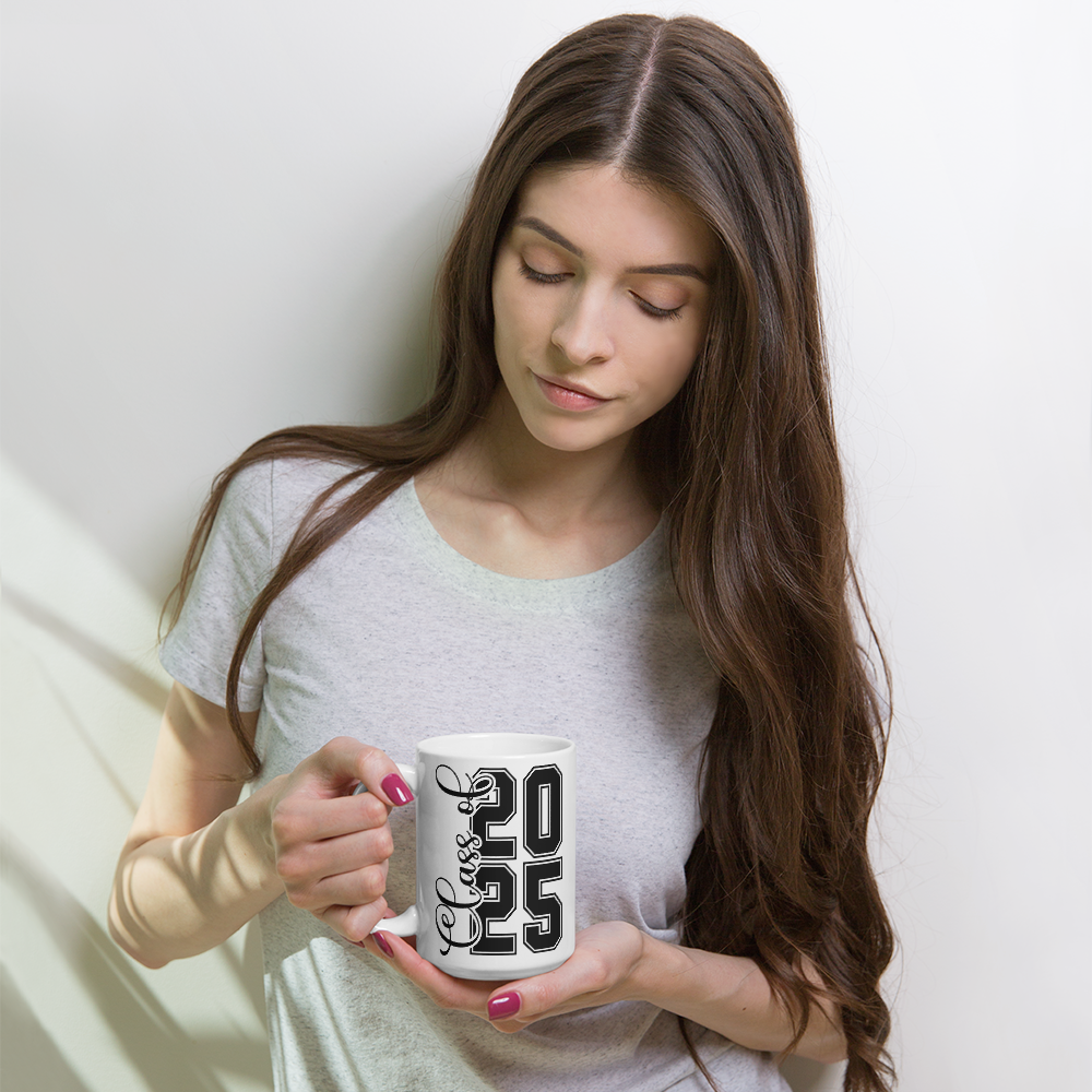 Class of 2025 Coffee Cup- Graduation Present, Mothers Days, Celebration White glossy mug