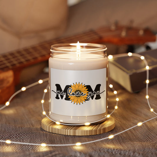 Scented Soy Candle - "Mom, I Love You" - 9oz Floral Gift for Mother's Day, Birthdays, & Home Decor