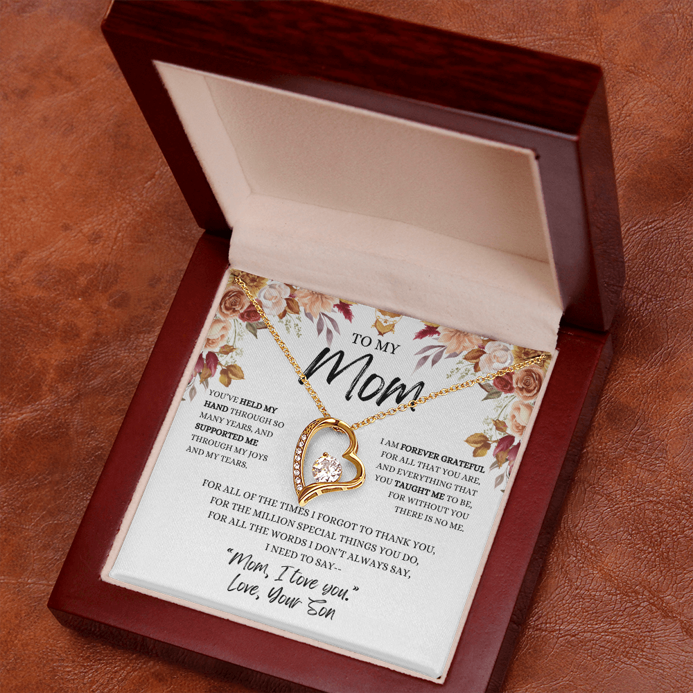 To My Mom- You've Held My Hand From Son Necklace ( Mother's Day, Birthday , Christmas Present/Gift)
