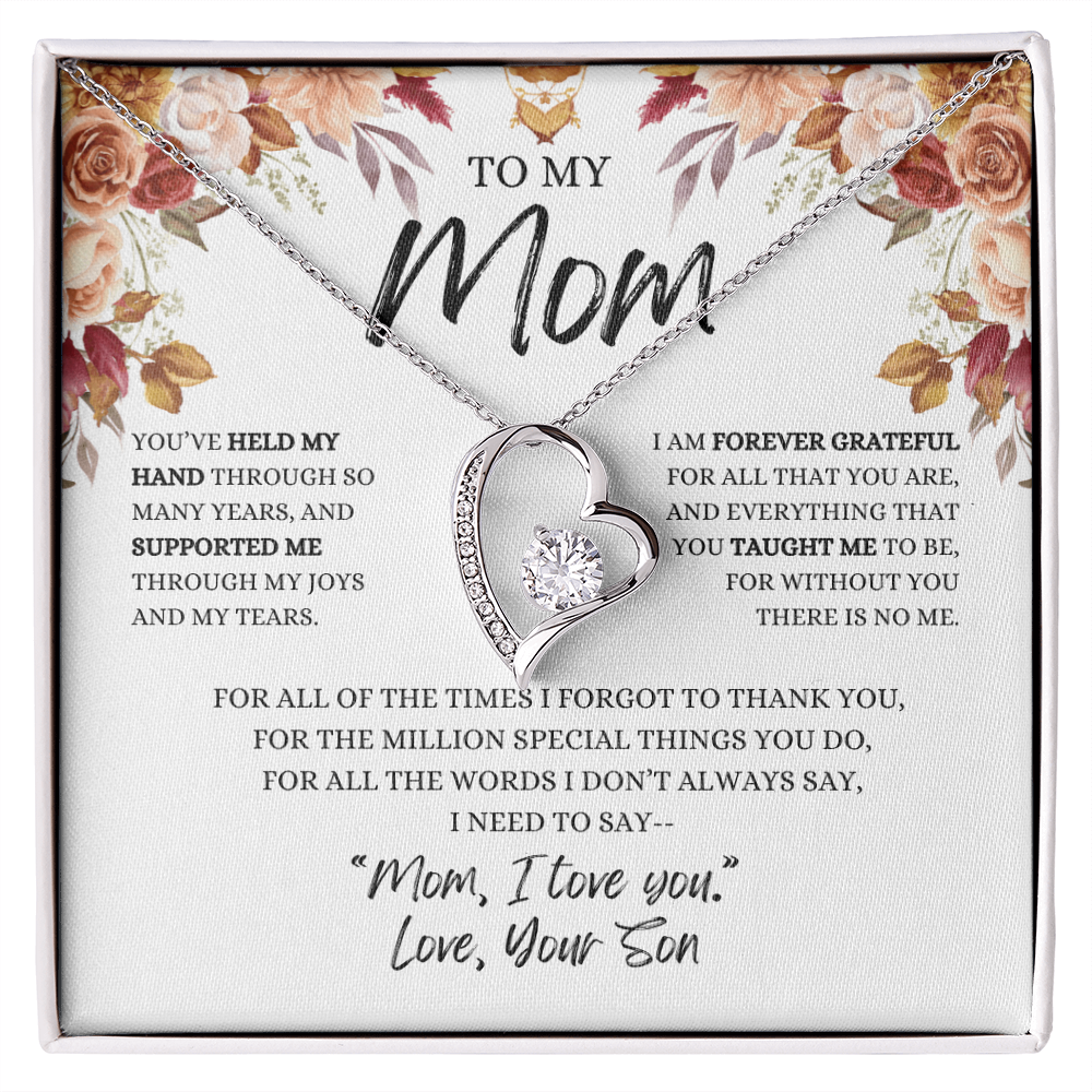 To My Mom- You've Held My Hand From Son Necklace ( Mother's Day, Birthday , Christmas Present/Gift)