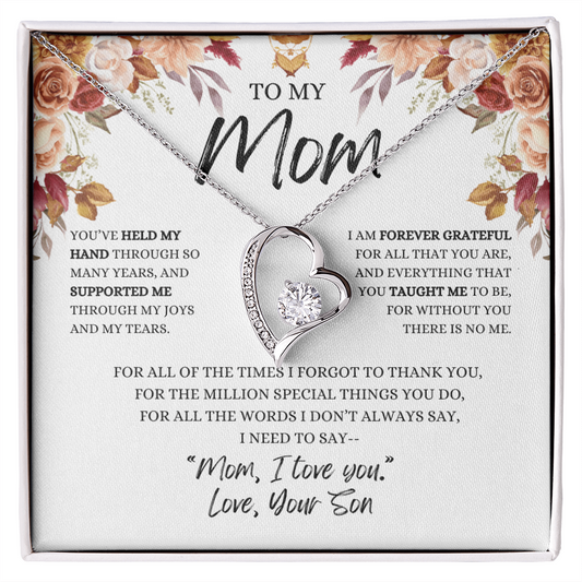 To My Mom- You've Held My Hand From Son Necklace ( Mother's Day, Birthday , Christmas Present/Gift)