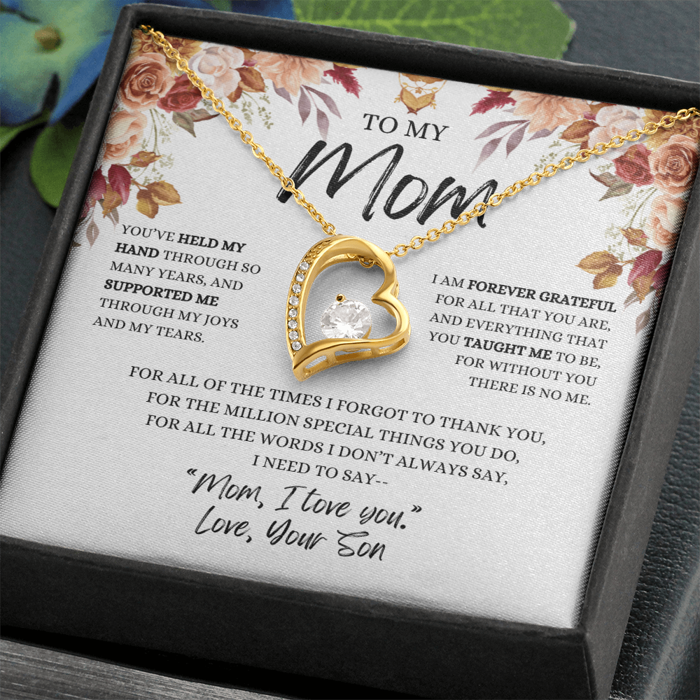 To My Mom- You've Held My Hand From Son Necklace ( Mother's Day, Birthday , Christmas Present/Gift)